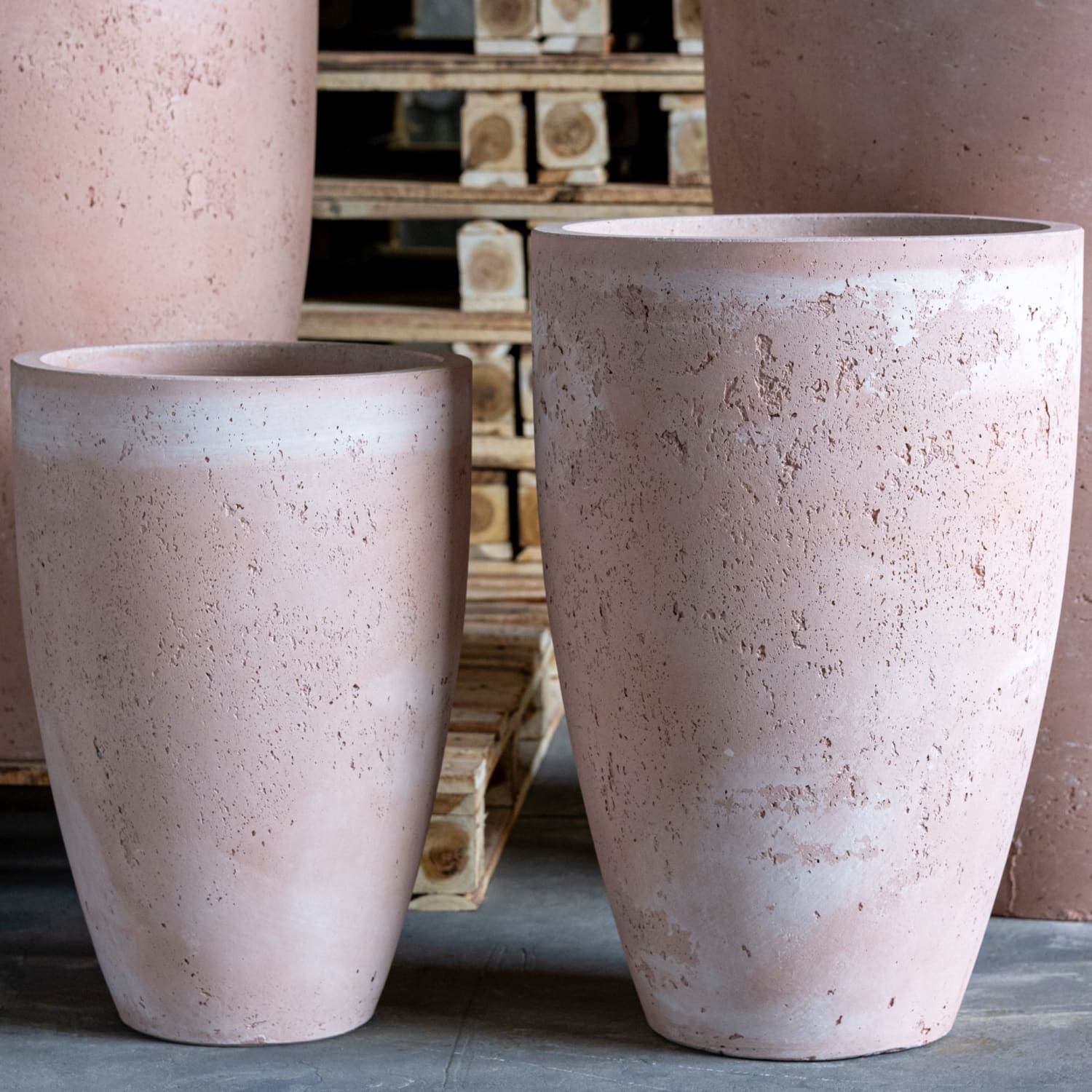 Vessara | Blushstone – 75cm Extra Large Concrete Vase Planter – 61L Tall Plant Pot