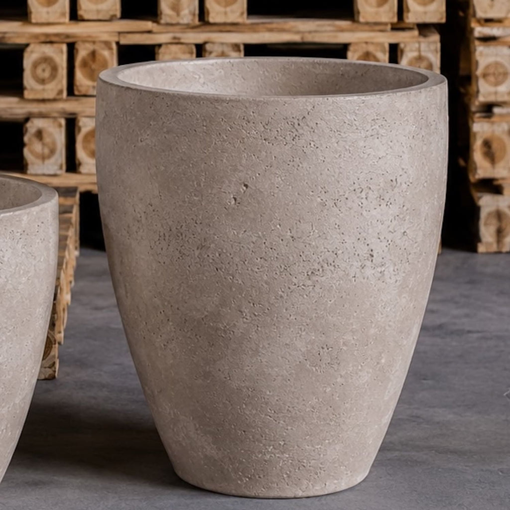 Vessara | Truffle – 55cm Extra Large Concrete Vase Planter – 38L Tall Plant Pot