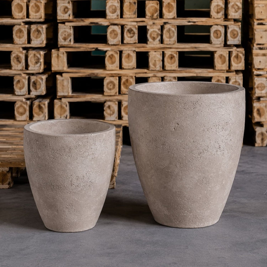 Vessara | Truffle – 55cm Extra Large Concrete Vase Planter – 38L Tall Plant Pot