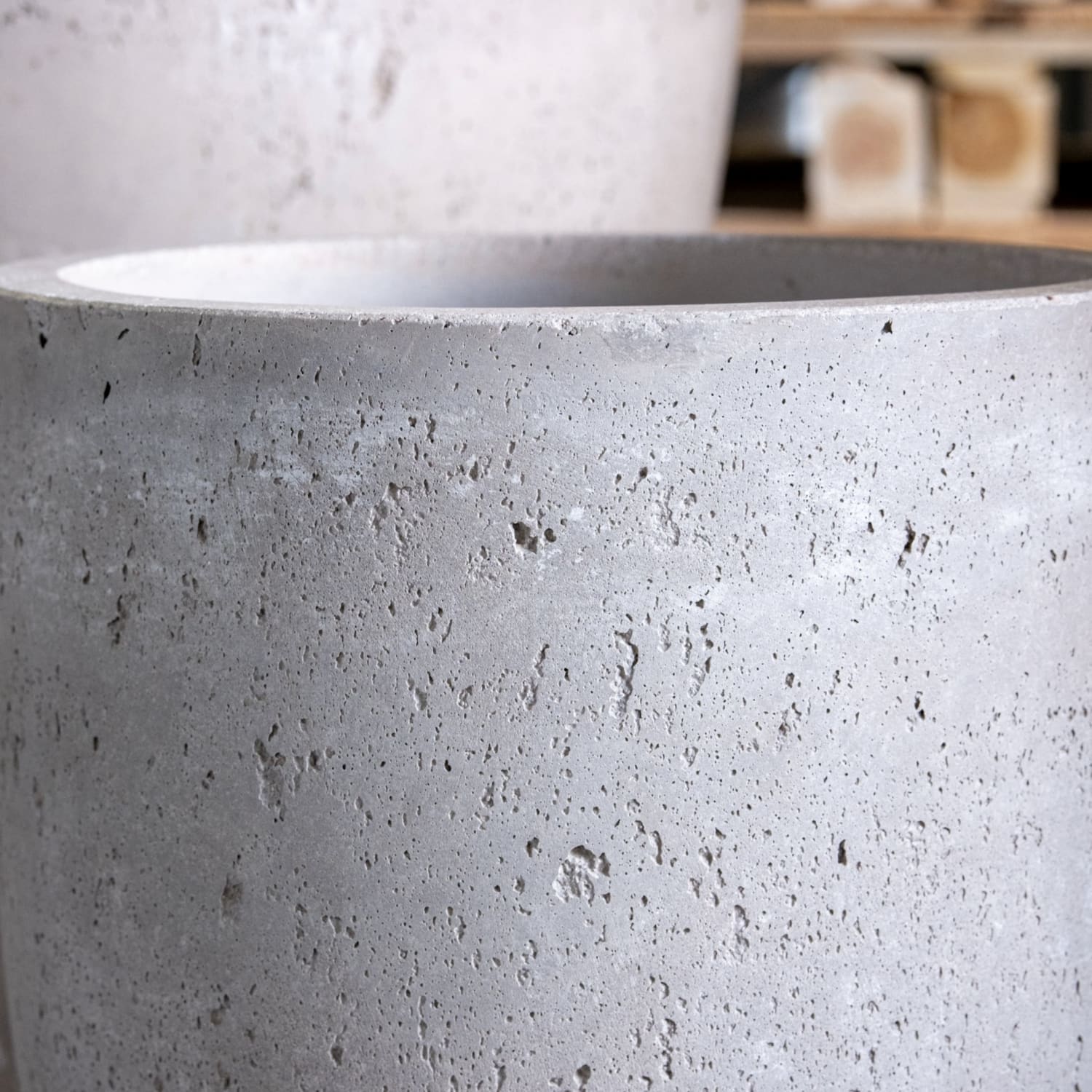 Vessara | Truffle – 55cm Extra Large Concrete Vase Planter – 38L Tall Plant Pot